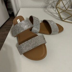 Qupid rhinestoned sandals